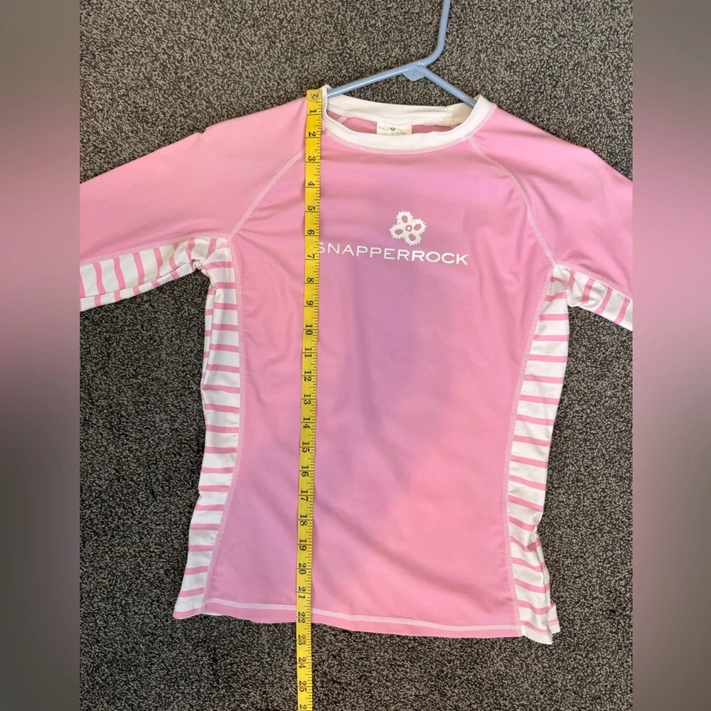Snapper Rock Pink and White Rash Guard Size Kids 14